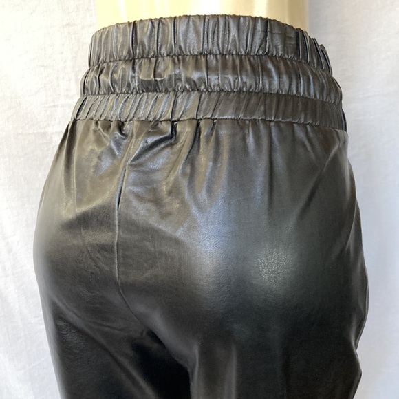 OPHELIA ROE Clothing Casual Loose Drawstring Faux Leather Pants Joggers Size M - Picture 2 of 11